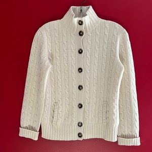 Gran Sasso Off-White Cable Knit Cardigan
